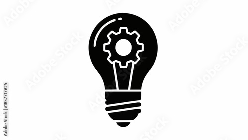 Light Bulb with Gear Inside - Symbol of Innovation and Technical Solution.