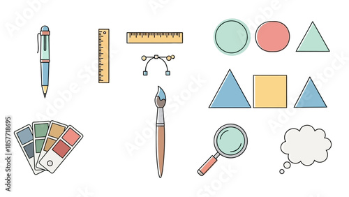 vector set of school icons