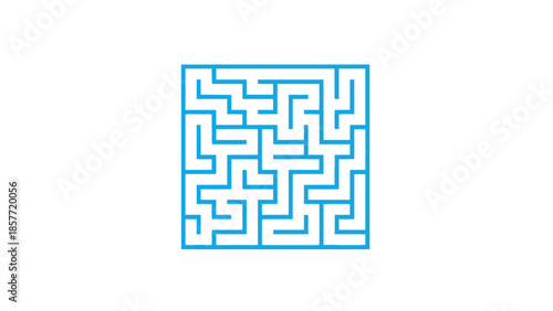 labyrinth with blue arrow isolated