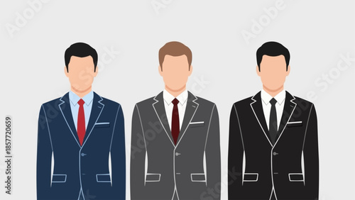 Three Men in Suits - A Study in Professional Attire and Style.