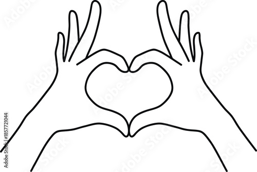 Hand making heart shape with fingers