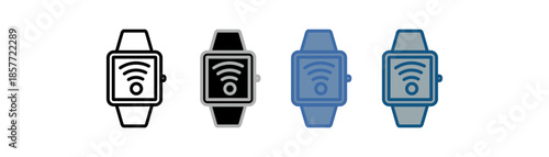 
smart watch icon set multiple style collection with smart watch design