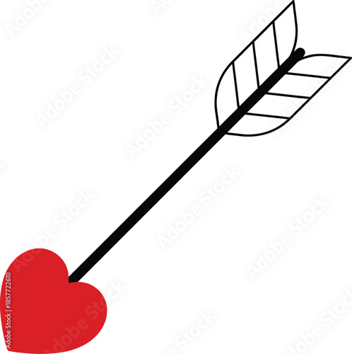 Heart pierced by an arrow symbolizing love