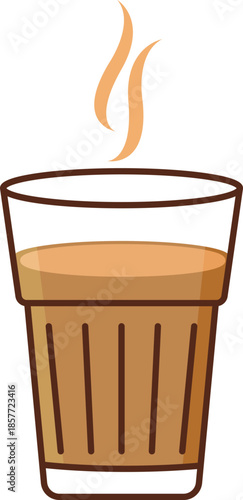 Traditional indian chai tea cup vector.