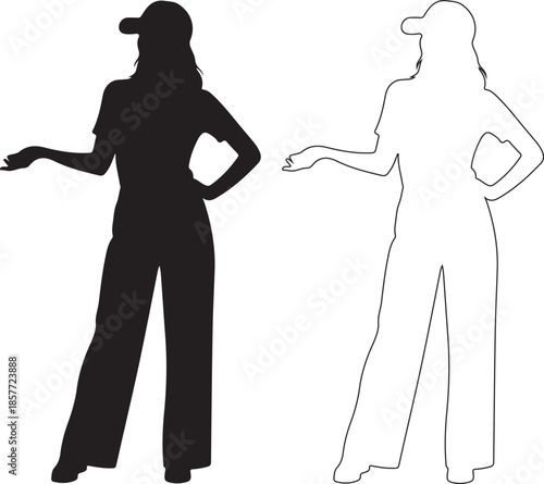 Confident woman in casual outfit presenting with one hand on hip