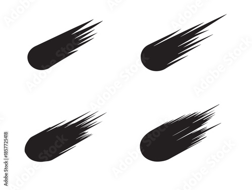 A dynamic and stunning comet silhouette set in the night sky