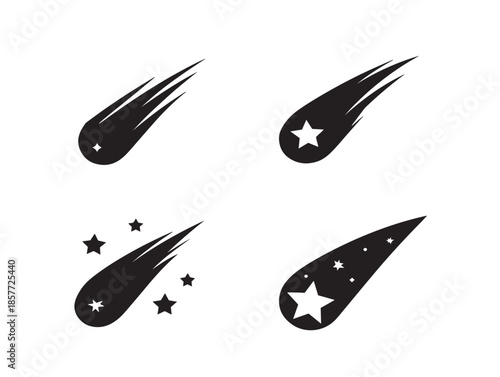 A lovely and dramatic comet silhouette with a bright shining tail