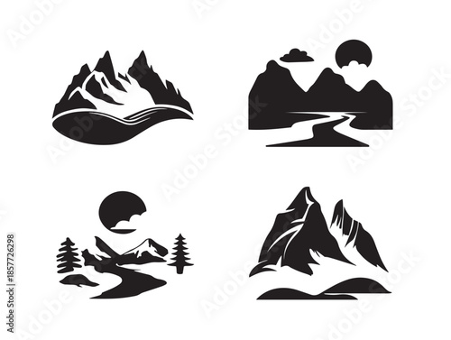 A stunning and majestic glacier scenery silhouette for cold themes