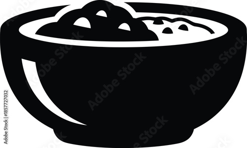 Silhouette Spicy Indian Curry Bowl Vector for Restaurant Menu and Branding