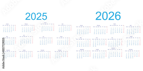 Modern and simple 2026 calendar design. 2026 monthly calendar template for company. 2026 Full Year Calendar | Simple Clean Planner design.