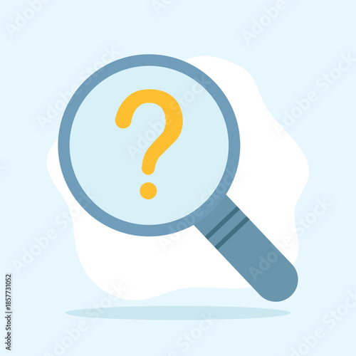 A friendly blue chatbot robot icon with antennae, smiling face, and a yellow question mark, symbolizing help, support, and AI assistance.