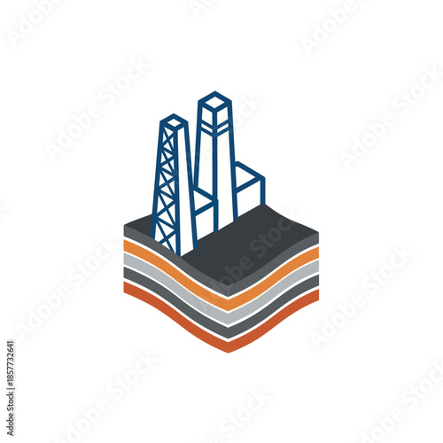 Geological Layers with Industrial Structures.