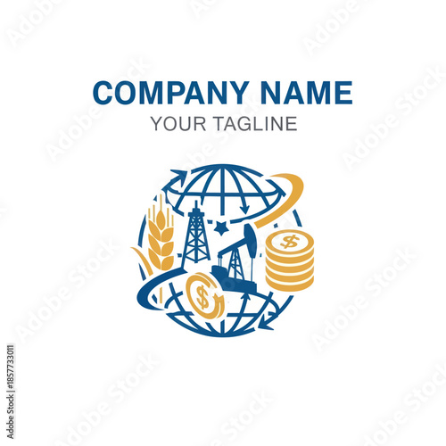 Energy Industry Logo Design Elements Globe.