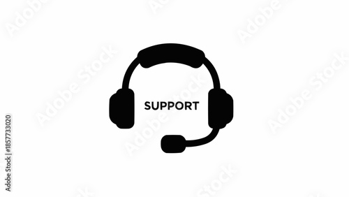 Support Headset Icon - Providing Assistance and Customer Service Solutions.