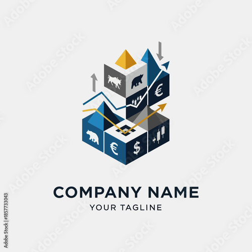Corporate Logo with Currency Symbols.