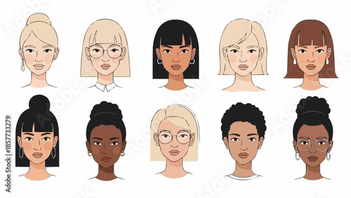 Diverse Women Portraits - A Collection of Unique Faces.