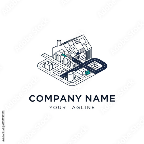 Building Blueprint with Stethoscope Medical Concept.
