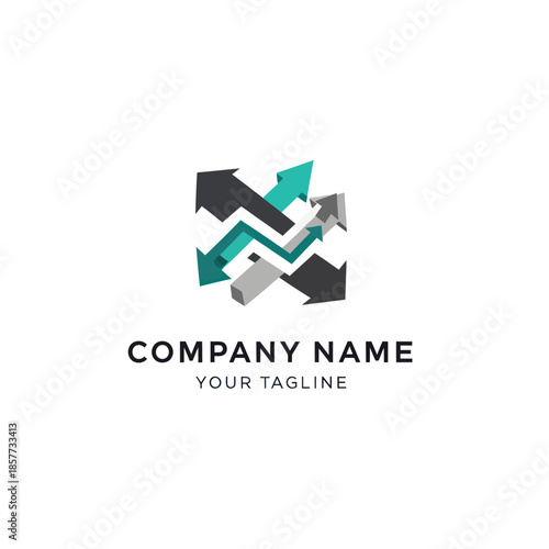 Free Download Logo Design with Arrows and Company Name. - GFXLoad