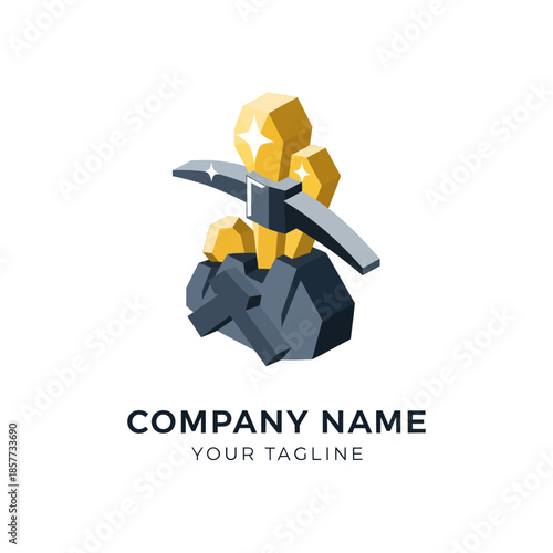 3D Pixel Art Character Logo Design.