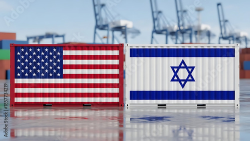 usa israel trade containers at shipping port