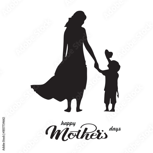 silhouette of mother and child  to commemorate World Mother's Day