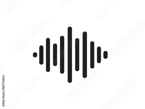 A gorgeous minimalist audio file icon silhouette on a white background