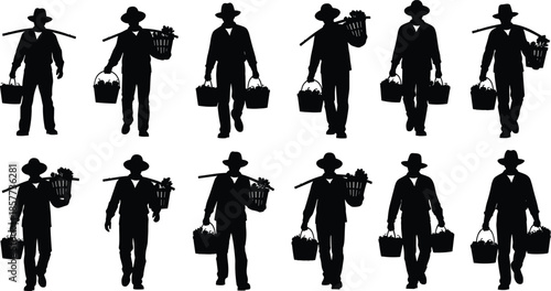 Man doing plank exercises and core workout variations, fitness athlete in pushup and side plank positions, strength training collection isolated on white,