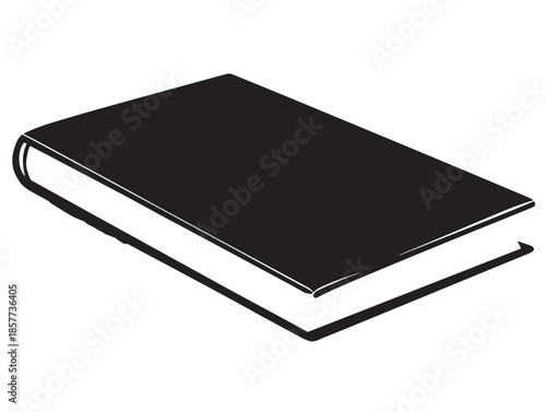 A gorgeous simple book silhouette vector graphic in solid black style