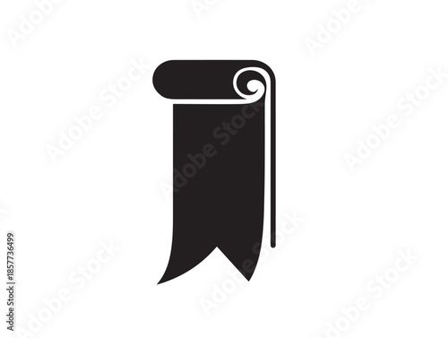 A stunning bookmark icon silhouette in a solid black clean modern style