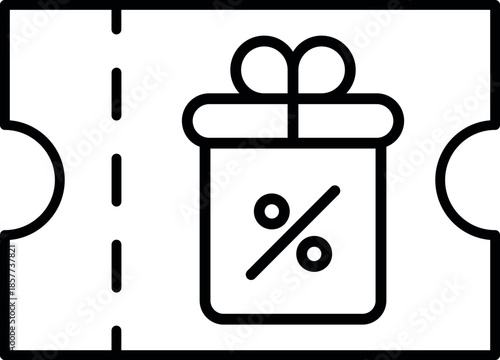 Voucher icon representing prepaid value, gift credit, discounts, or promotional rewards