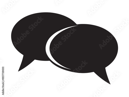 A gorgeous set of black chat bubbles icon silhouette for conversation themes