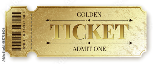 Golden Vintage Ticket