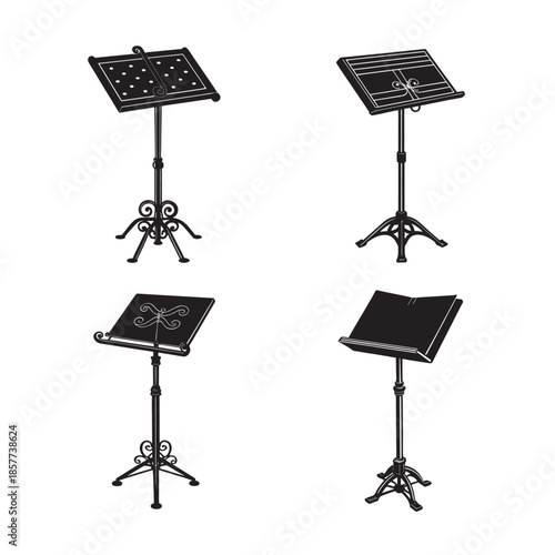 Antique Music Sheet Stand Silhouette Collection