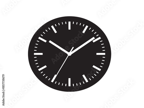 A stunning and elegant black traditional clock silhouette with Roman numerals