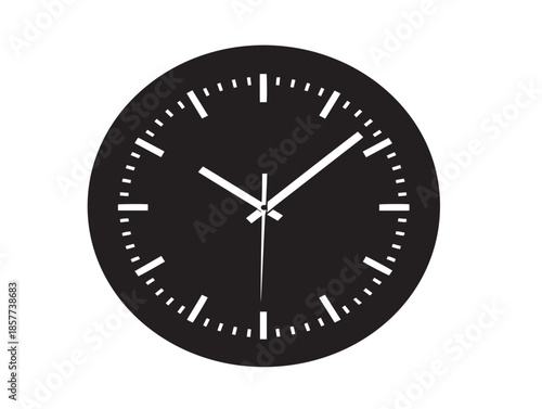 A gorgeous antique black clock silhouette on a simple white background