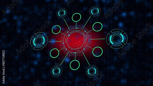Lean business management concept with digital icons for waste reduction, efficiency process improvement, Kaizen, continuous growt,h and sustainable industrial development.
