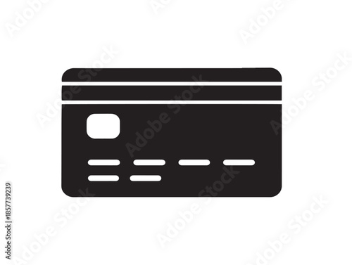 A sleek and modern black payment card silhouette vector illustration