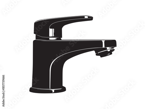 A nice and simple black dripping faucet silhouette vector illustration