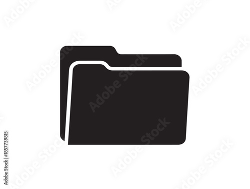 A beautiful and functional black filing folder silhouette on white