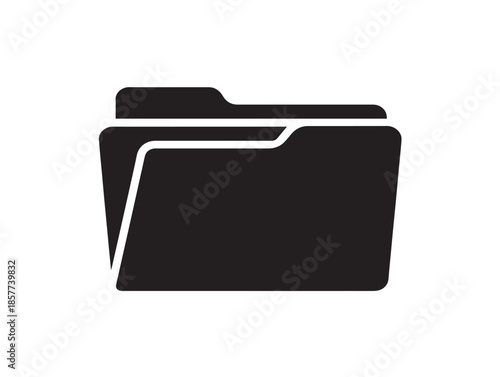 A simple and useful black open folder icon for organization themes