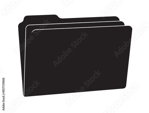 A clean and simple black upright folder silhouette vector illustration