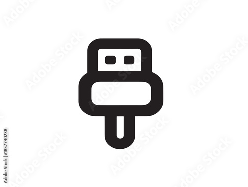 A sleek and clean black HDMI connector icon silhouette illustration