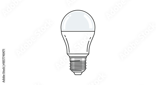 Detailed illustration of a modern energy-efficient LED light bulb with a standard screw base isolated on a plain white background.