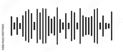 Sound wave icon or logo illustration outline black style