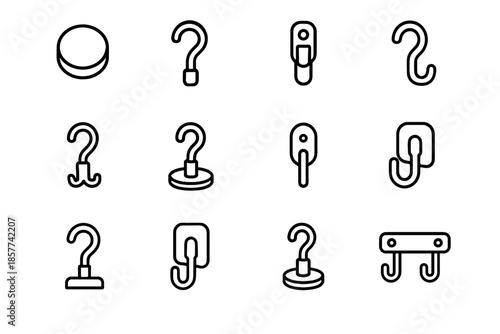 Icon hook unit tiny top disc vector magnetic magnet wall peg