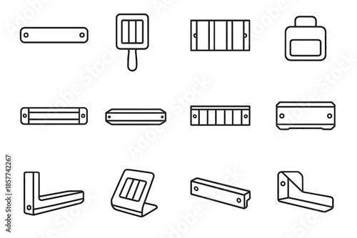 Wall icon bar holder edge panel magnetic strip vector rack tool structure
