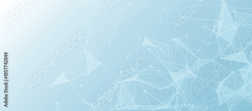 Abstract tech network connection dots. Digital background and big data technology. Blue background with plexus lines. Futuristic technology concept.