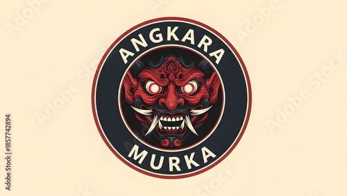 Angkara murka logo with red demon face