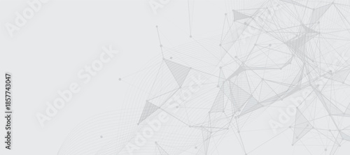 Abstract tech network connection dots. Digital background and big data technology. Blue background with plexus lines. Futuristic technology concept.