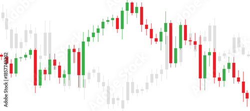 A pixelated stock market chart showing fluctuating trends